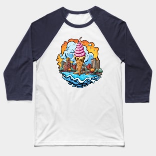 Ice Cream Cone City Baseball T-Shirt